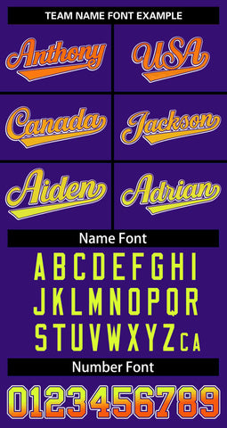 Custom Purple Varsity Full-Snap Gradient Font Letterman Baseball Jacket