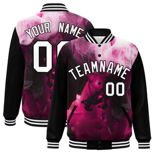 Custom Black White Tie Dye Ink Paint Varsity Graffiti Pattern Letterman Jacket