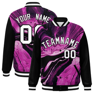 Custom Black White Tie Dye Ink Paint Varsity Graffiti Pattern Letterman Jacket