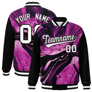 Custom Black White Tie Dye Ink Paint Varsity Graffiti Pattern Letterman Jacket