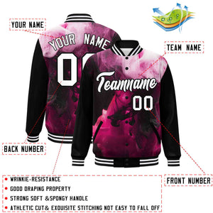 Custom Black White Tie Dye Ink Paint Varsity Graffiti Pattern Letterman Jacket