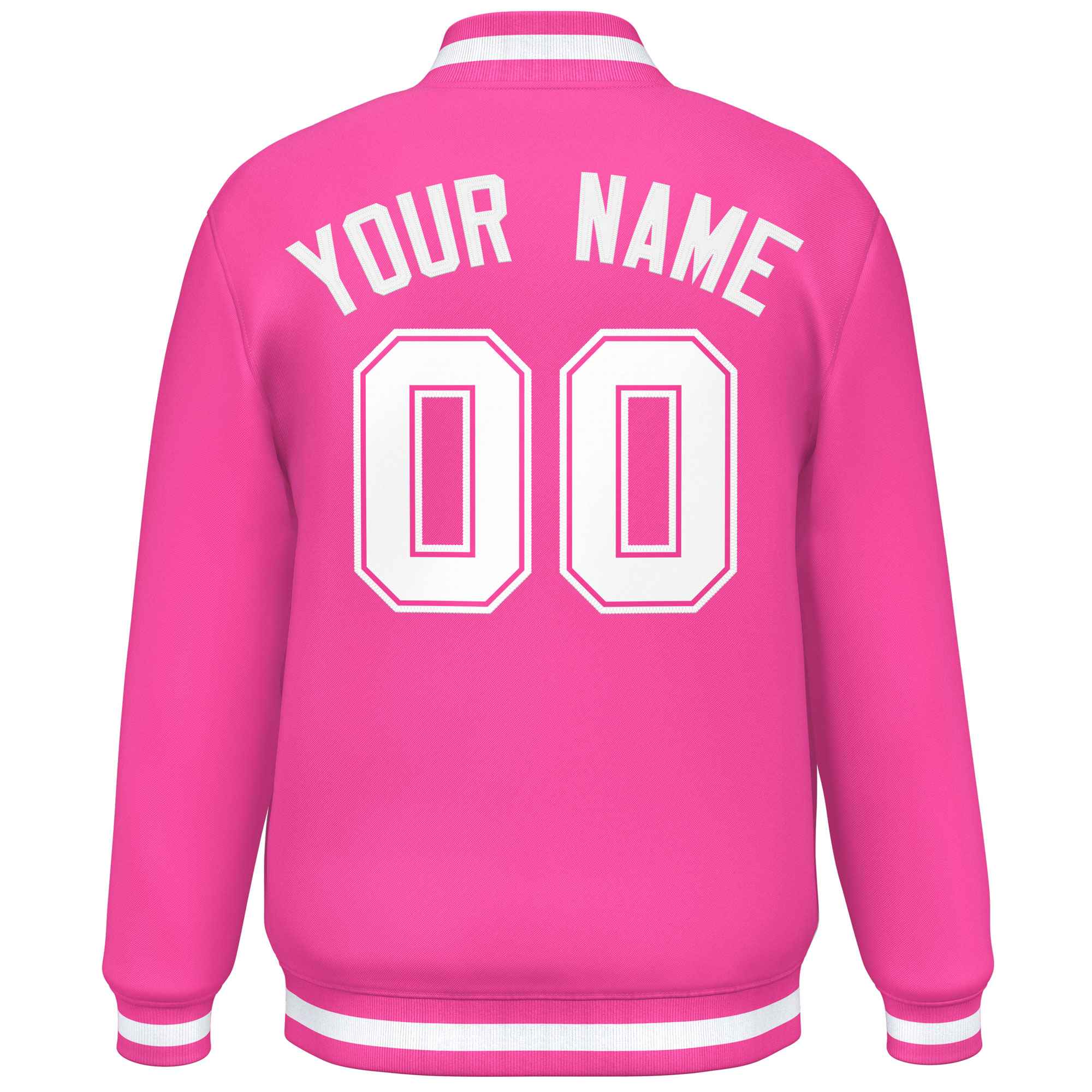 Custom Pink White Varsity Full-Snap Classic Style Letterman Baseball Jacket