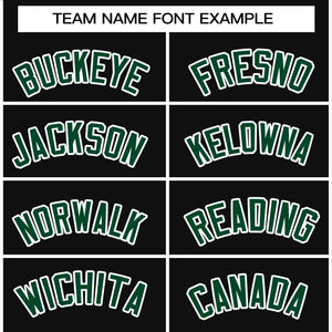 Custom Black Green-White Raglan Sleeves Varsity Full-Snap Letterman Jacket