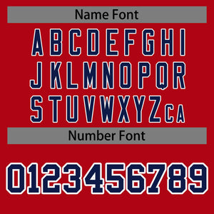 custom red varsity jacket maker name and number font style