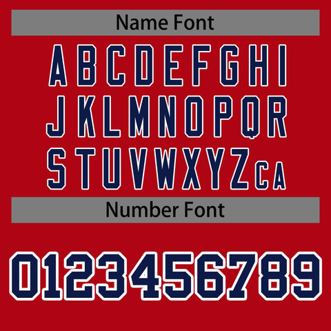 custom red varsity jacket maker name and number font style
