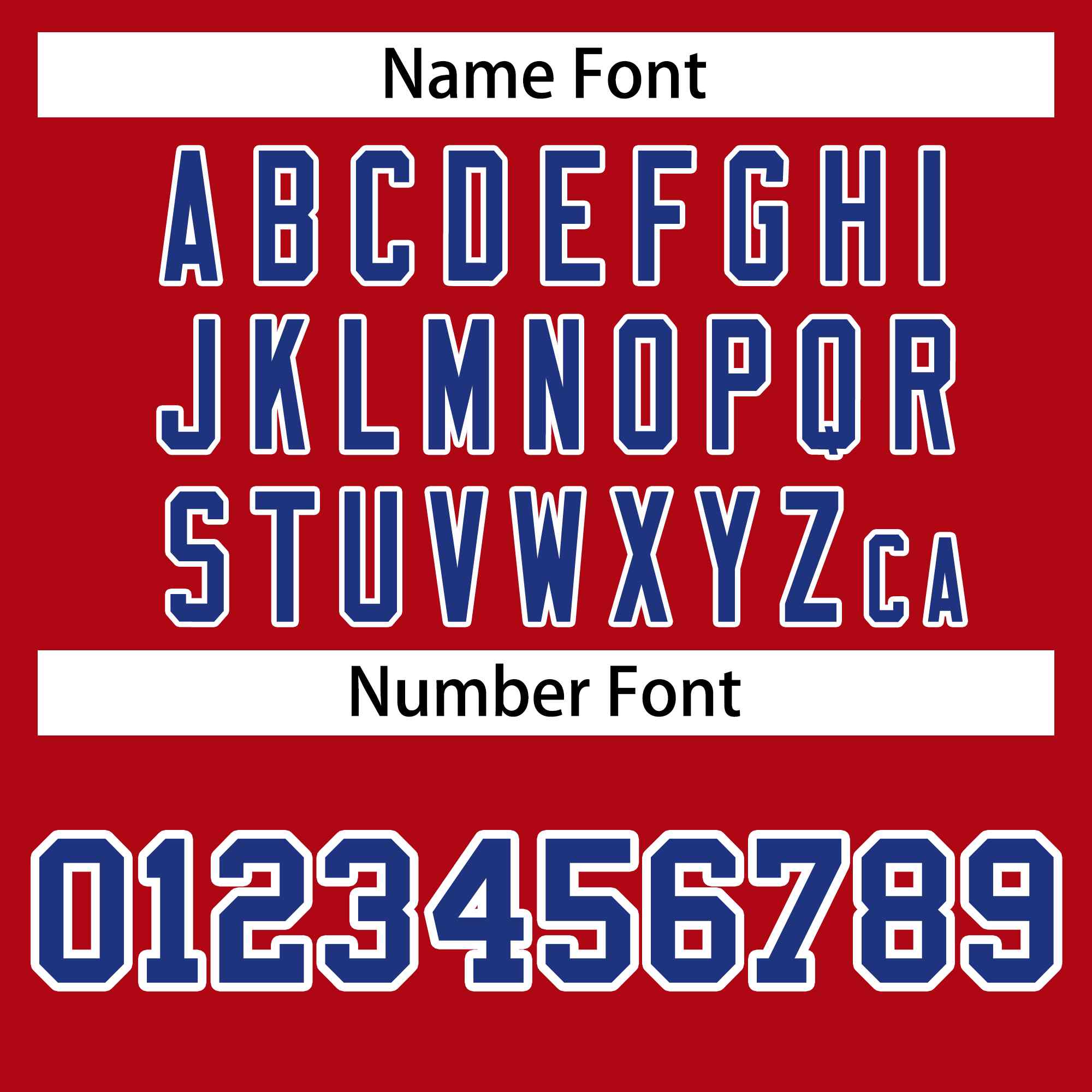 custom red and royal blue varstiy full-snap baseball batting jacket name and number font style