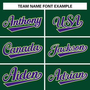 Custom Green Purple-White Raglan Sleeves Varsity Full-Snap Letterman Jacket