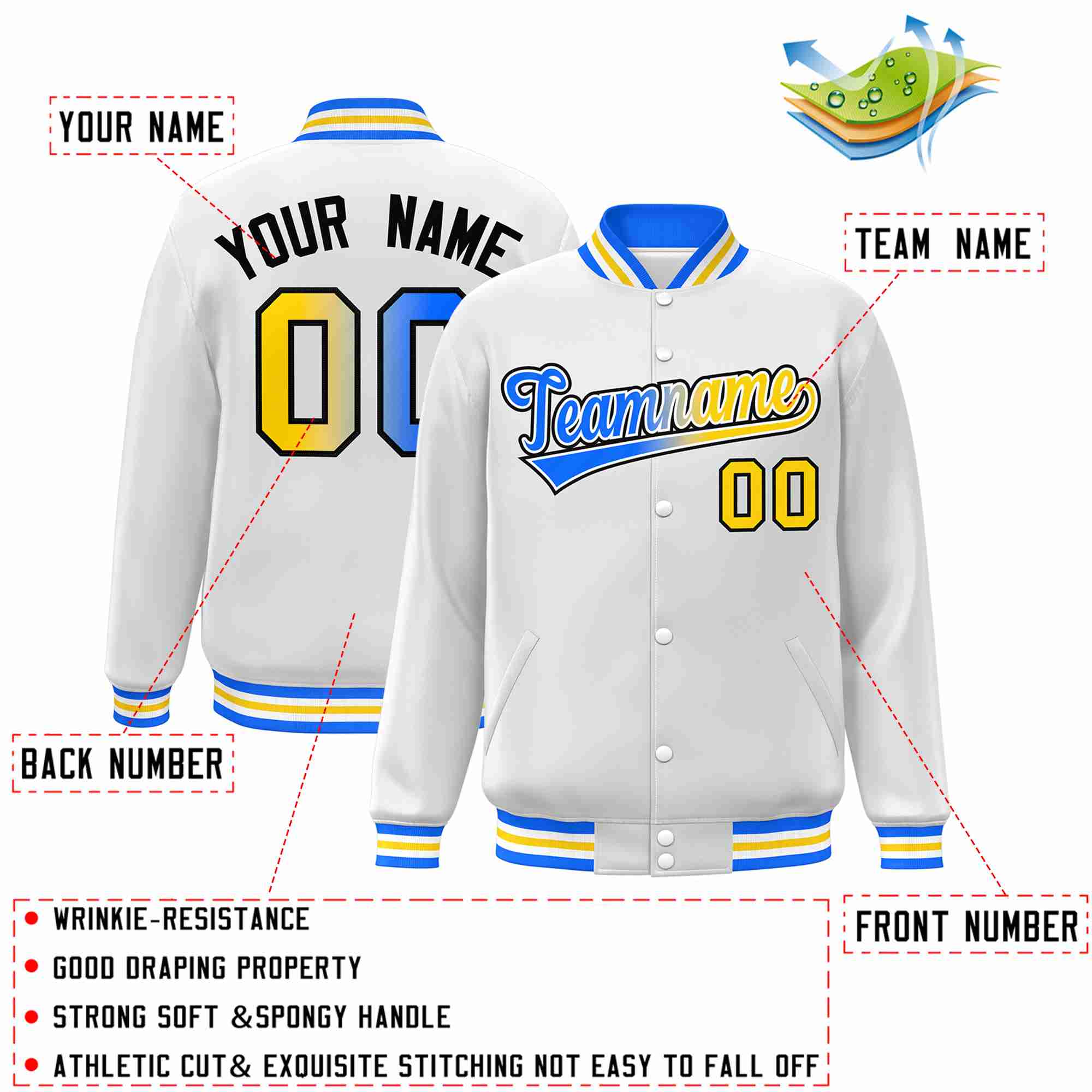 baseball warm up full-snap jackets name and number font style