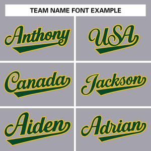 Custom Gray Green-Gold Classic Style Varsity Full-Snap Letterman Jacket