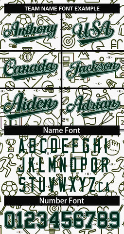 Custom White Green Line Graffiti Pattern Varsity Raglan Sleeves Letterman Baseball Jacket