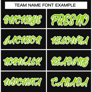 Custom Black Neon Green-White Personalized Letterman Stripe Fashion Team Varsity Jacket