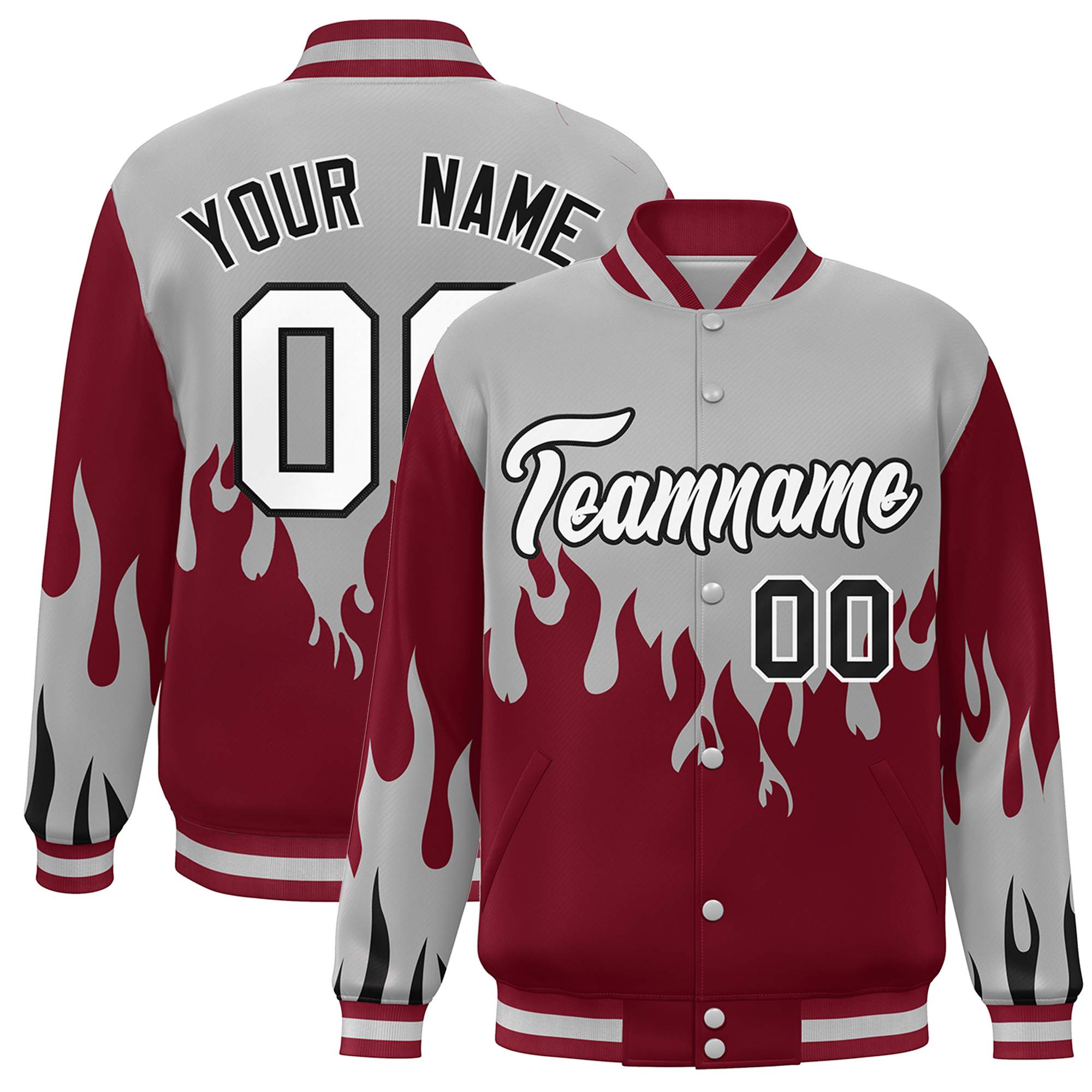 Custom Graffiti Pattern Varsity Letterman Jacket Royal-White