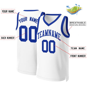 Maillot de basket-ball Royal Classic blanc personnalisé