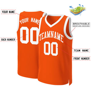 Maillot de basket-ball classique blanc Orange personnalisé