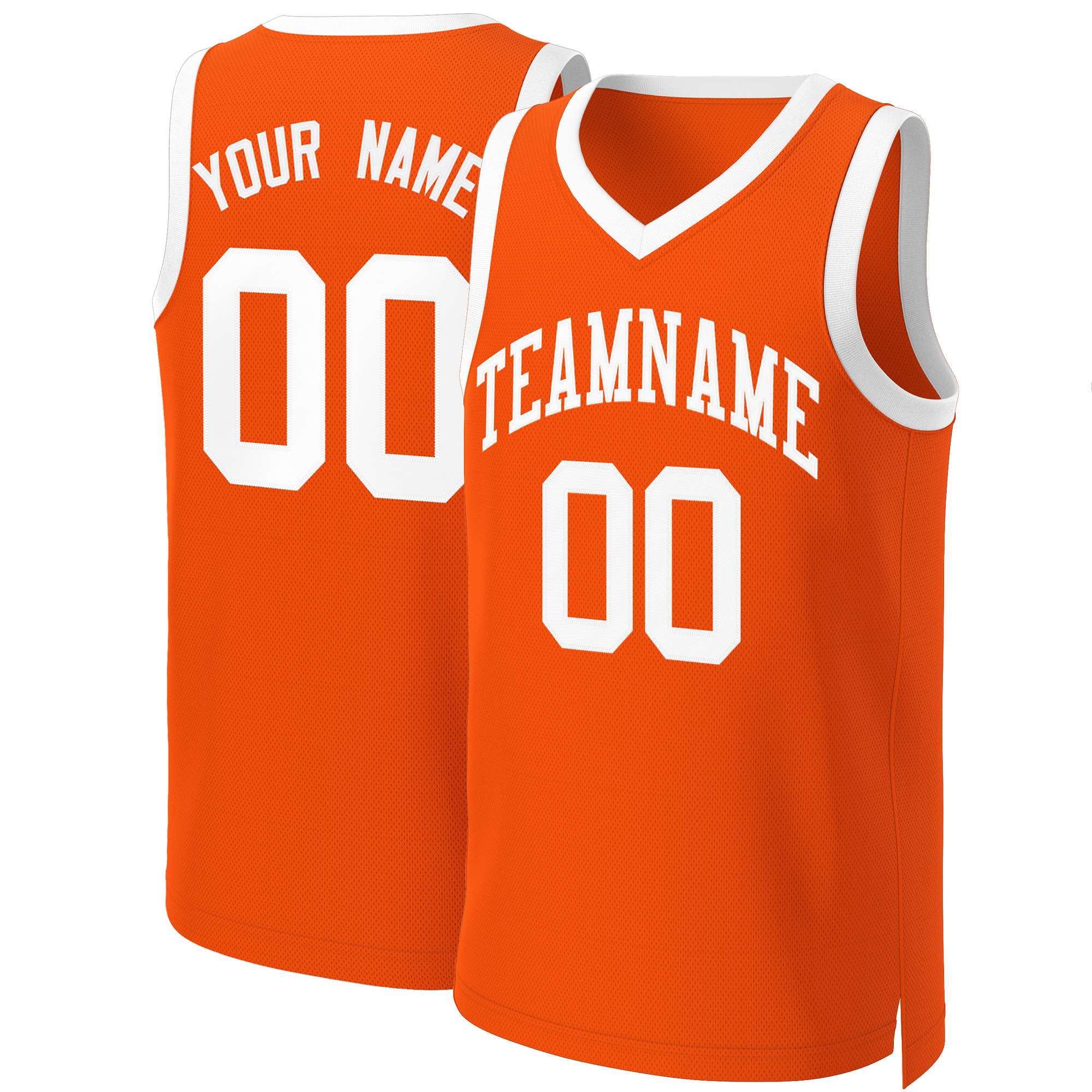 Maillot de basket-ball classique blanc Orange personnalisé