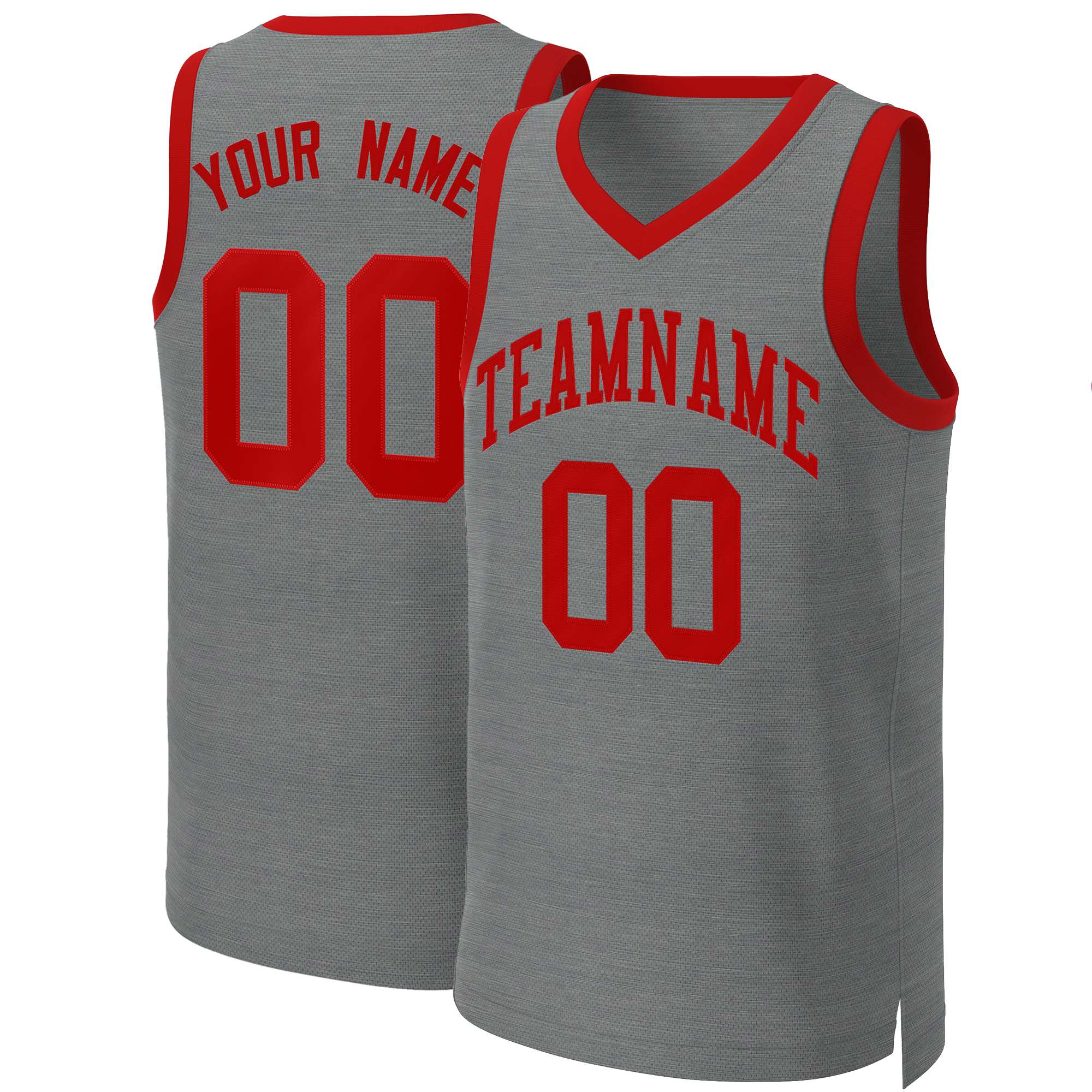 Custom Dark Gray Red Classic Tops Basketball Jersey