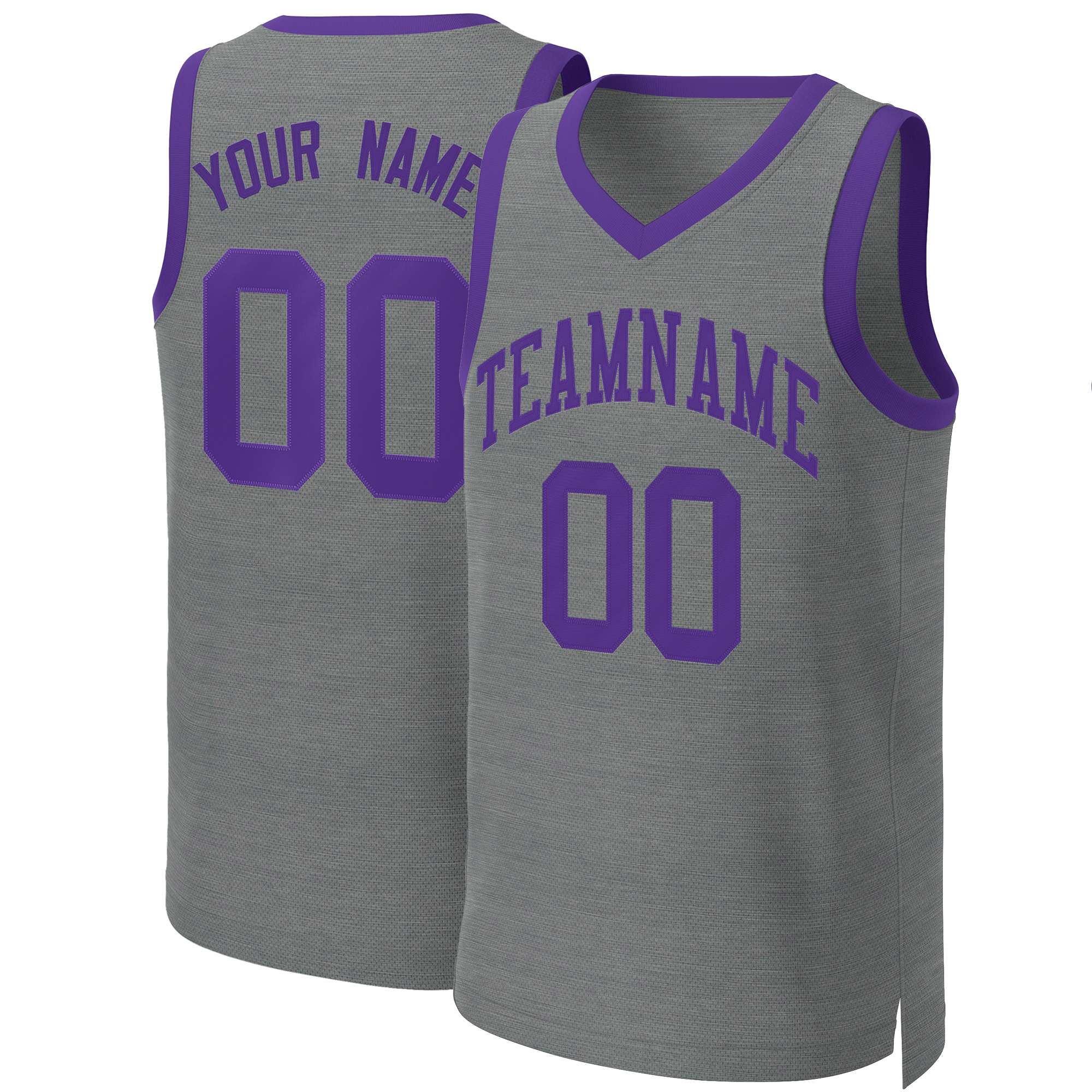 Custom Dark Gray Purple Classic Tops Basketball Jersey