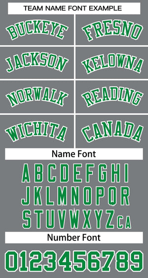 Custom Dark Gray Kelly Green-White Classic Tops Basketball Jersey