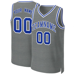 Custom Dark Gray Royal-White Classic Tops Basketball Jersey