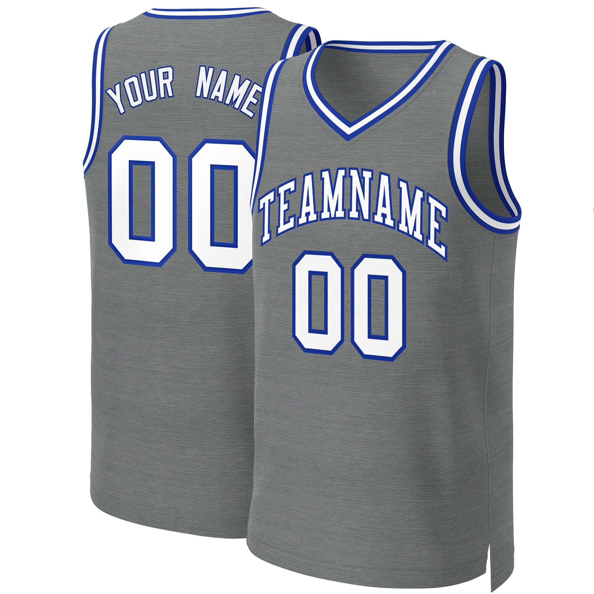 Custom Dark Gray White-Royal Classic Tops Basketball Jersey