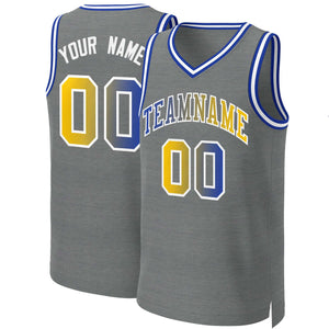 Custom Dark Gray Royal-White Classic Gradient Fashion Tops Basketball Jersey