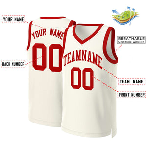 Maillot de basket-ball classique rouge kaki personnalisé