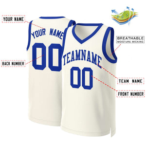 Custom Khaki Royal Classic Tops Basketball Jersey