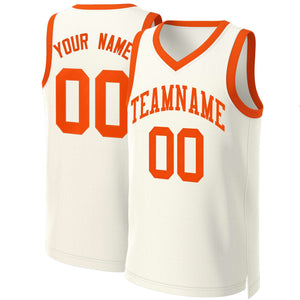 Custom Khaki Orange Classic Tops Basketball Jersey