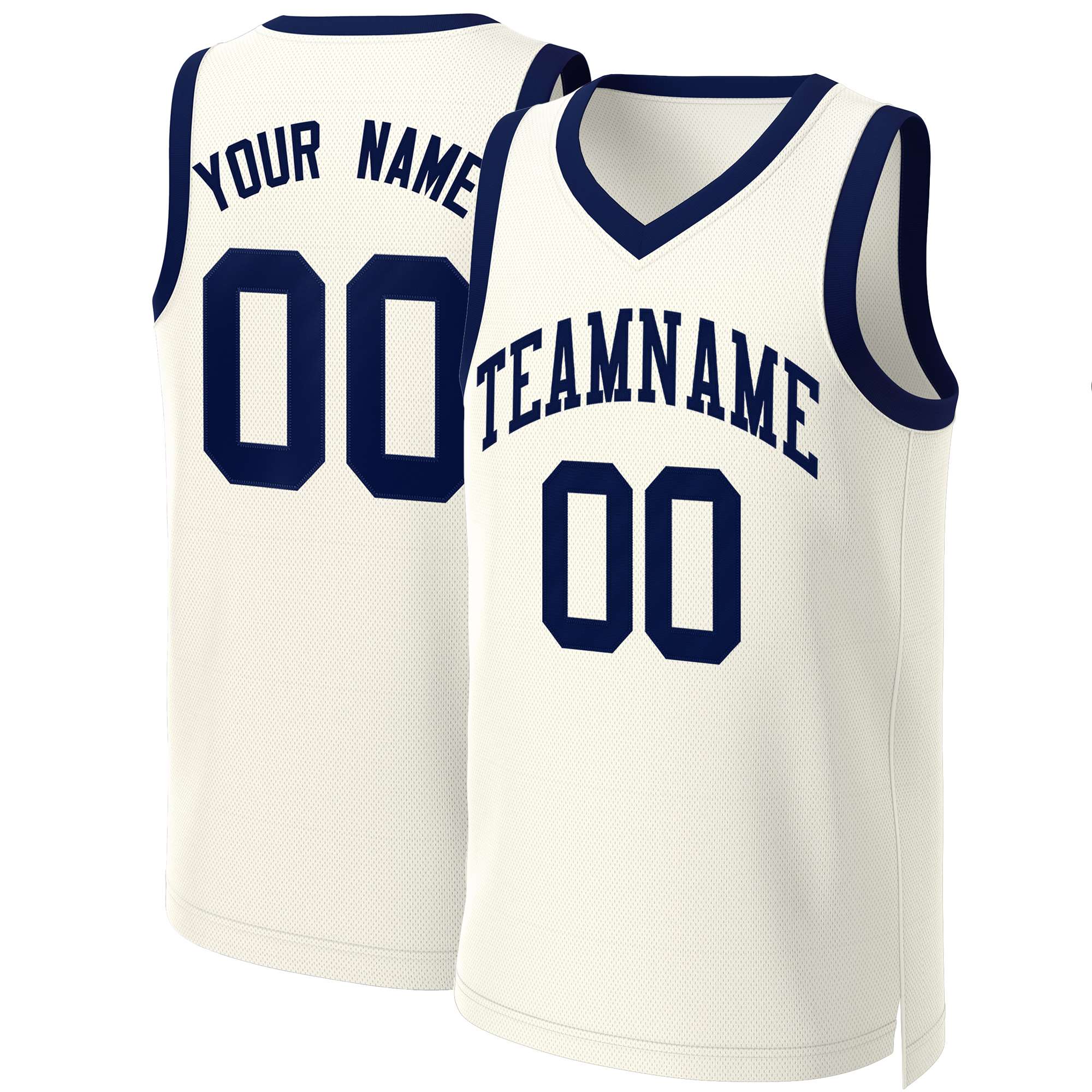 Custom Khaki Navy Classic Tops Basketball Jersey