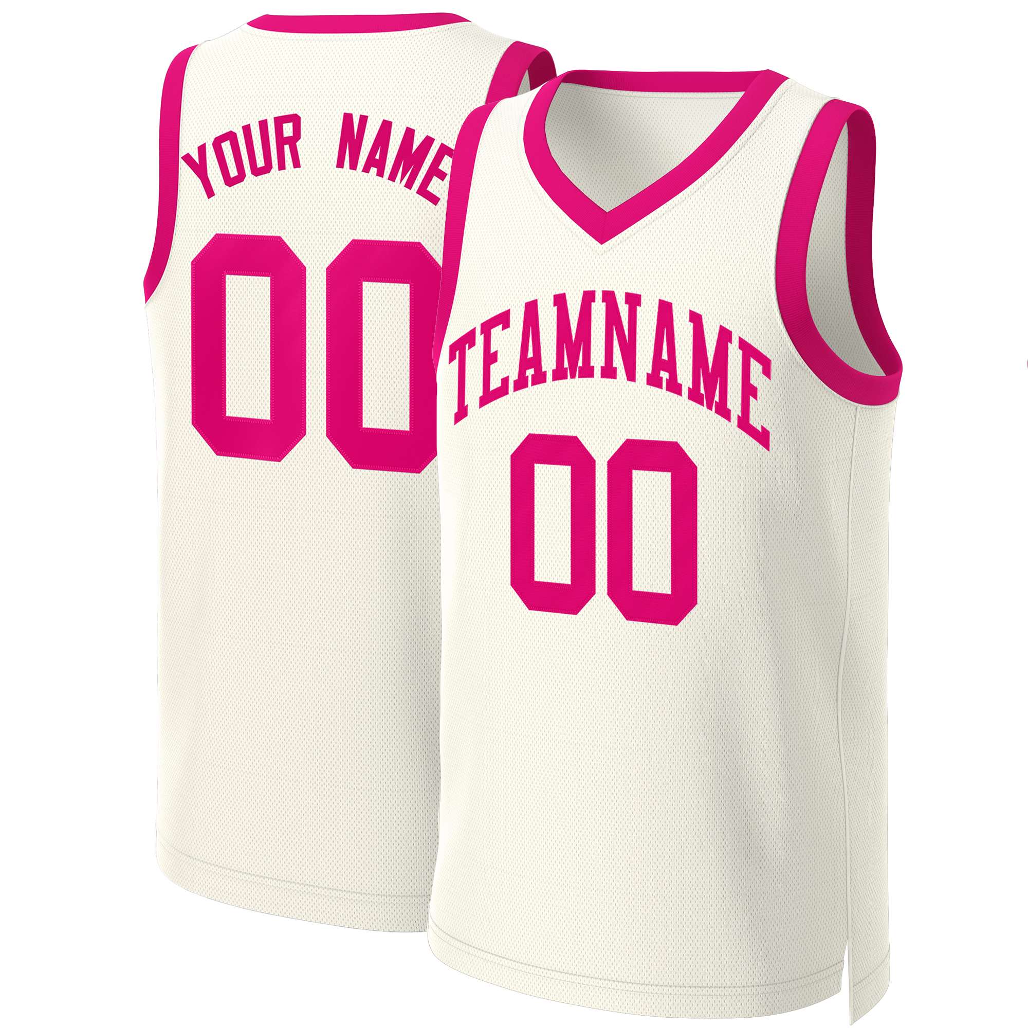 Custom Khaki Pink Classic Tops Basketball Jersey