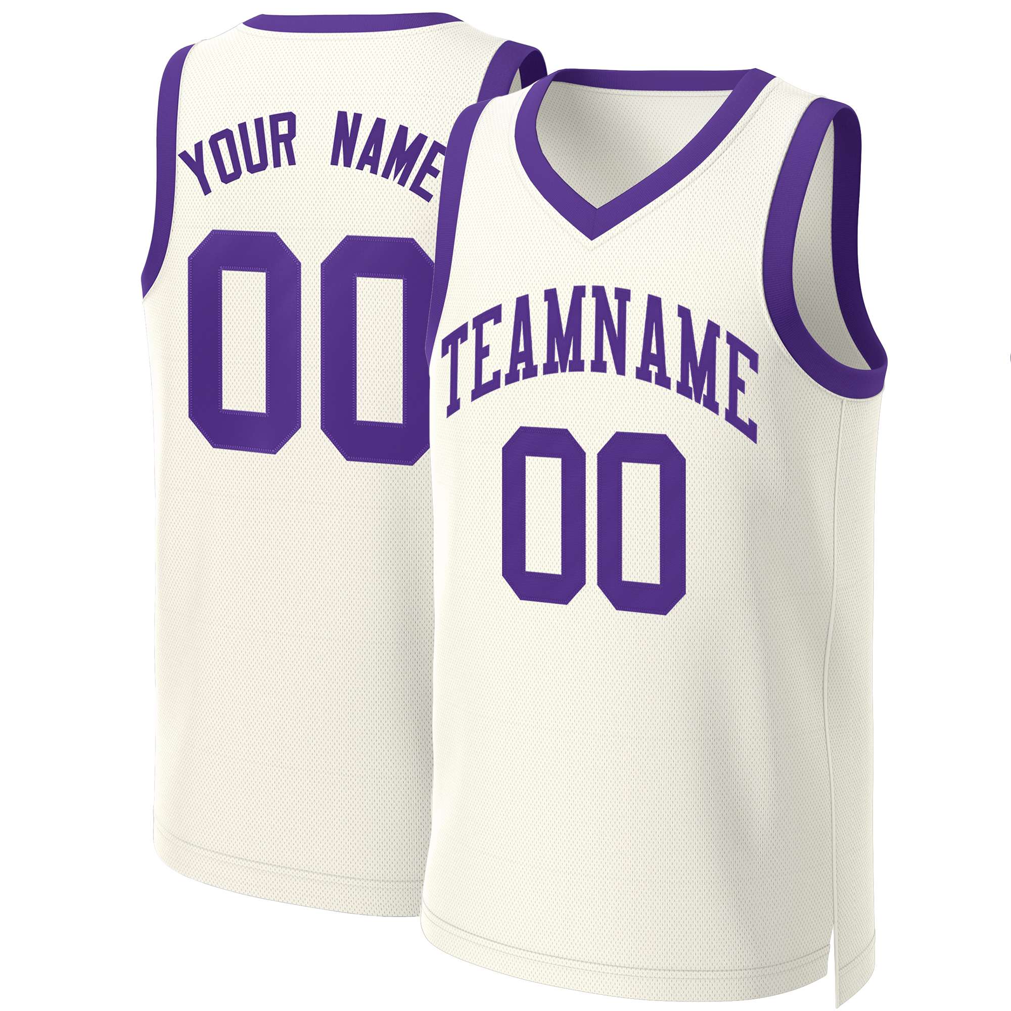 Custom Khaki Purple Classic Tops Basketball Jersey