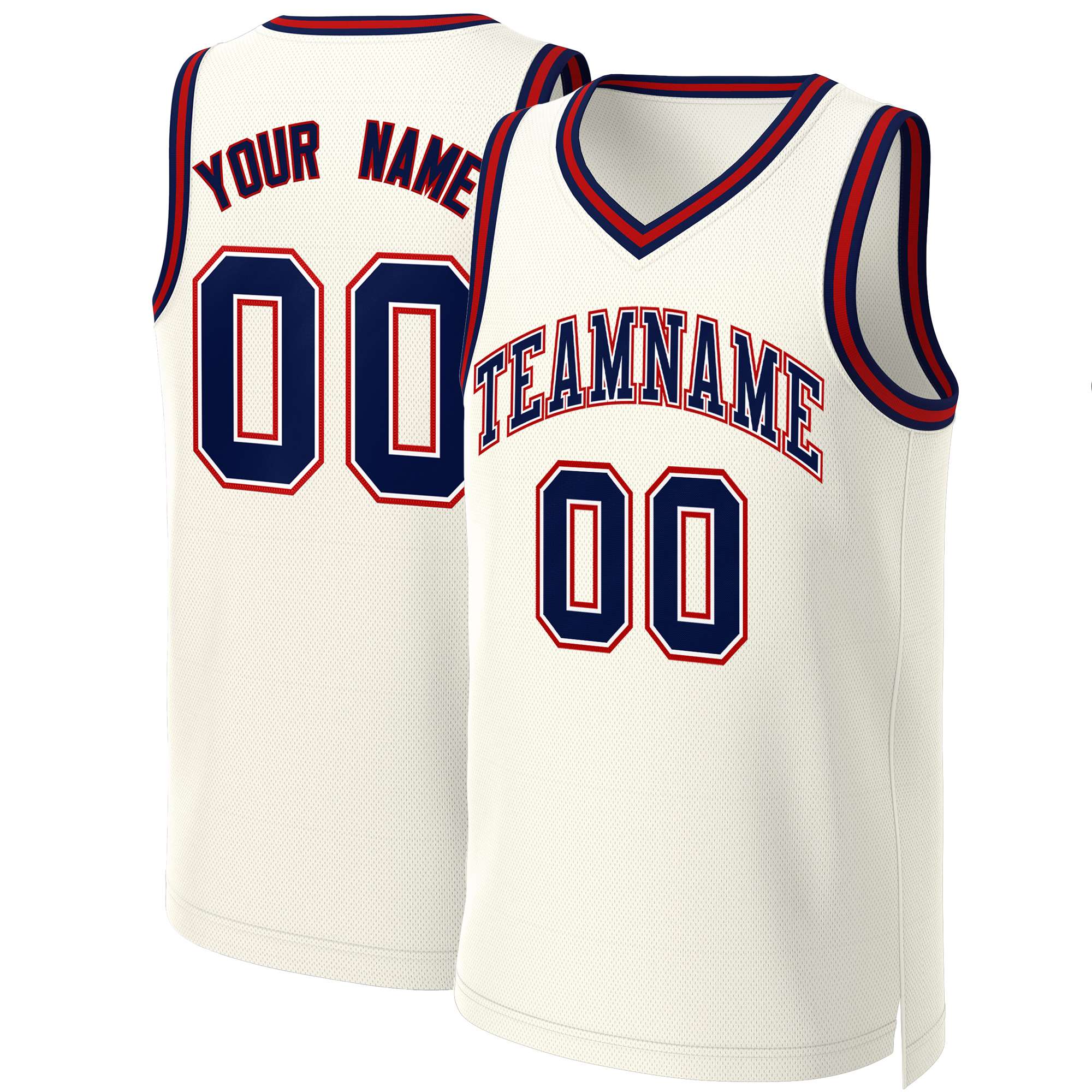 Custom Khaki Navy-White Classic Tops Basketball Jersey