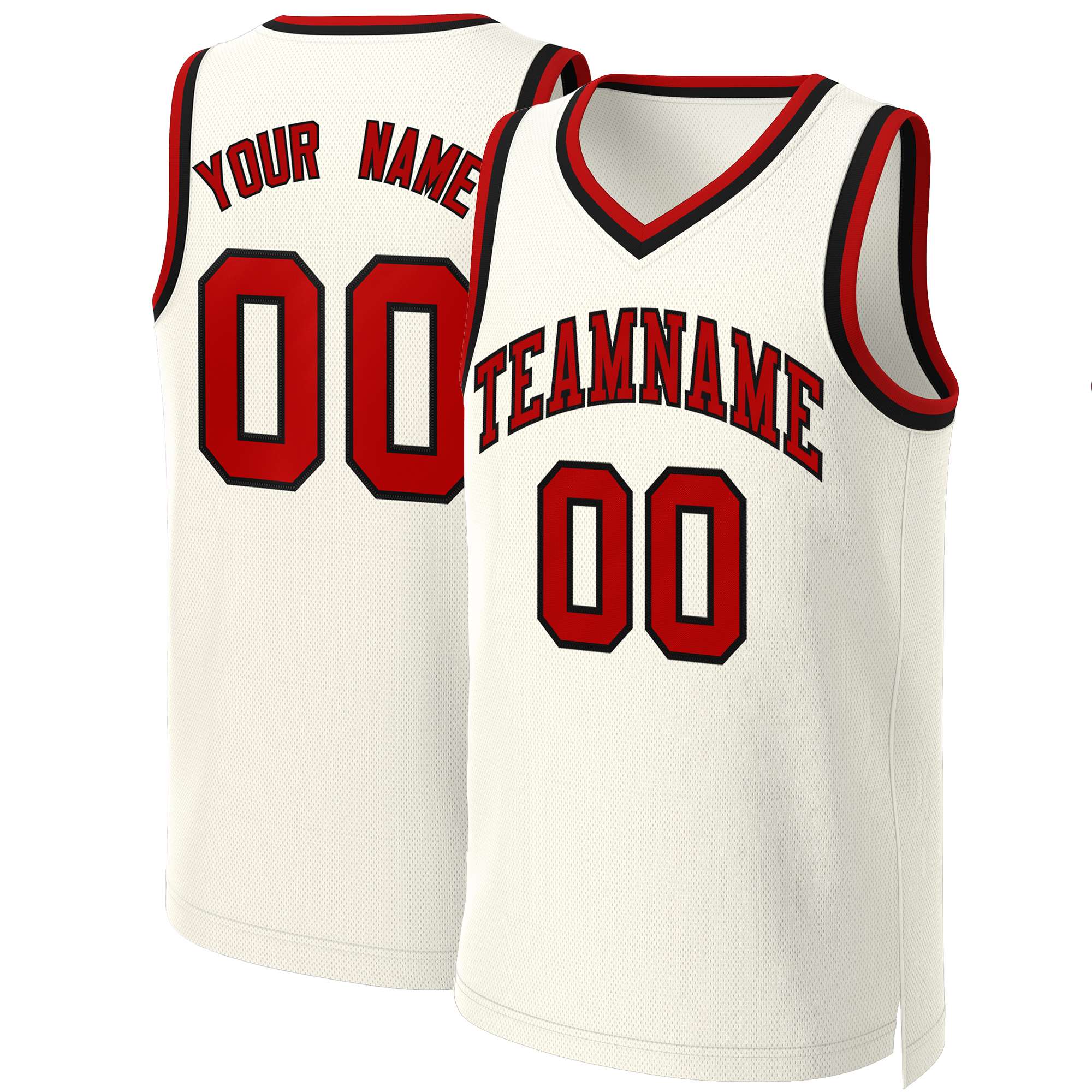 Custom Khaki Red-Black Classic Tops Basketball Jersey