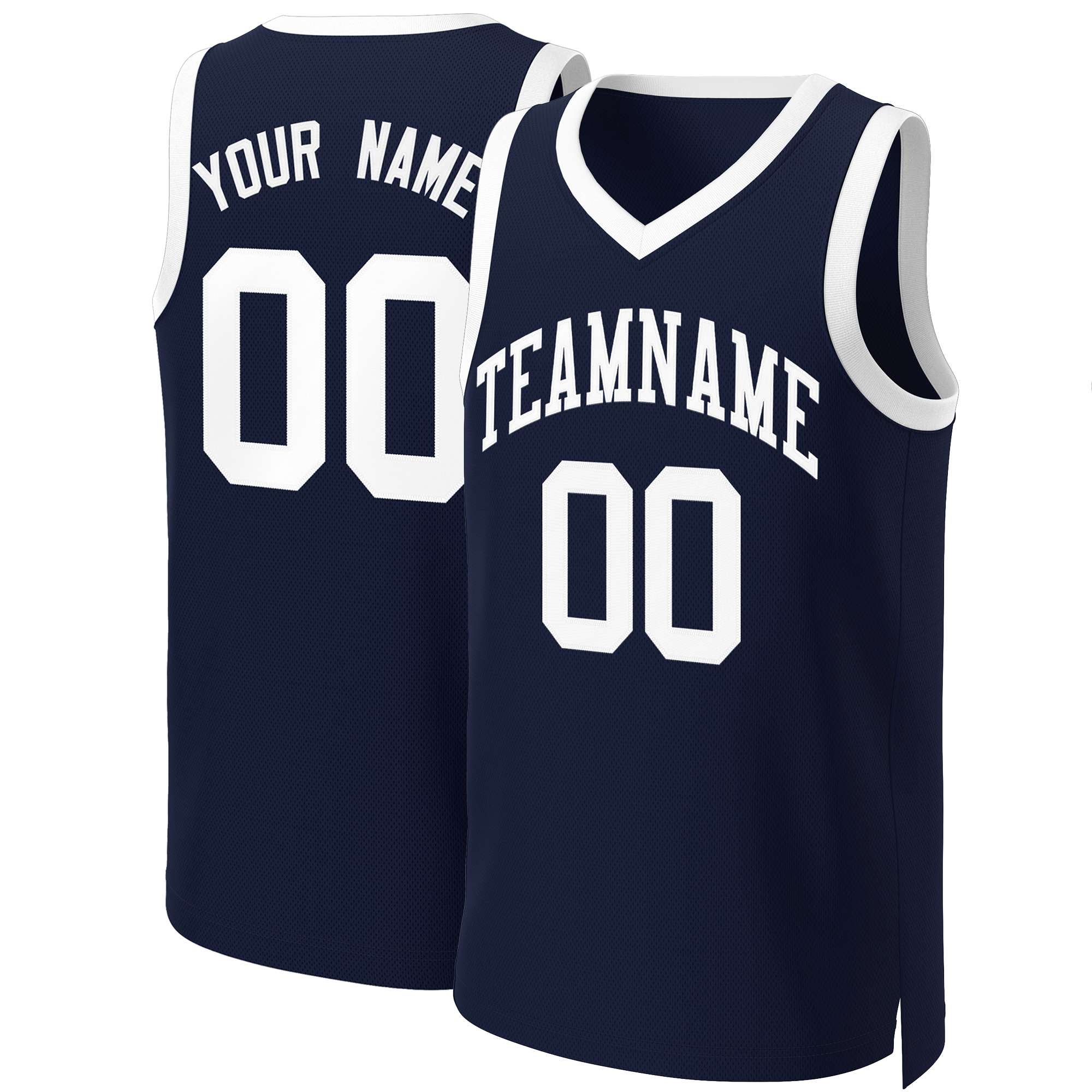 Custom Navy White Classic Tops Basketball Jersey