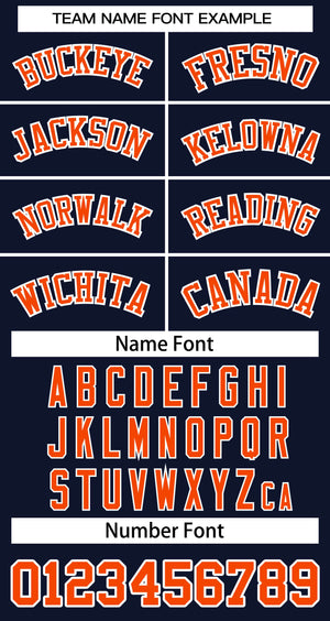 Custom Navy Orange-White Classic Tops Basketball Jersey