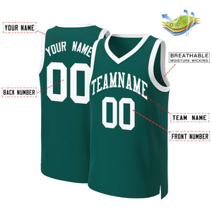 Maillot de basket-ball classique blanc Aqua personnalisé