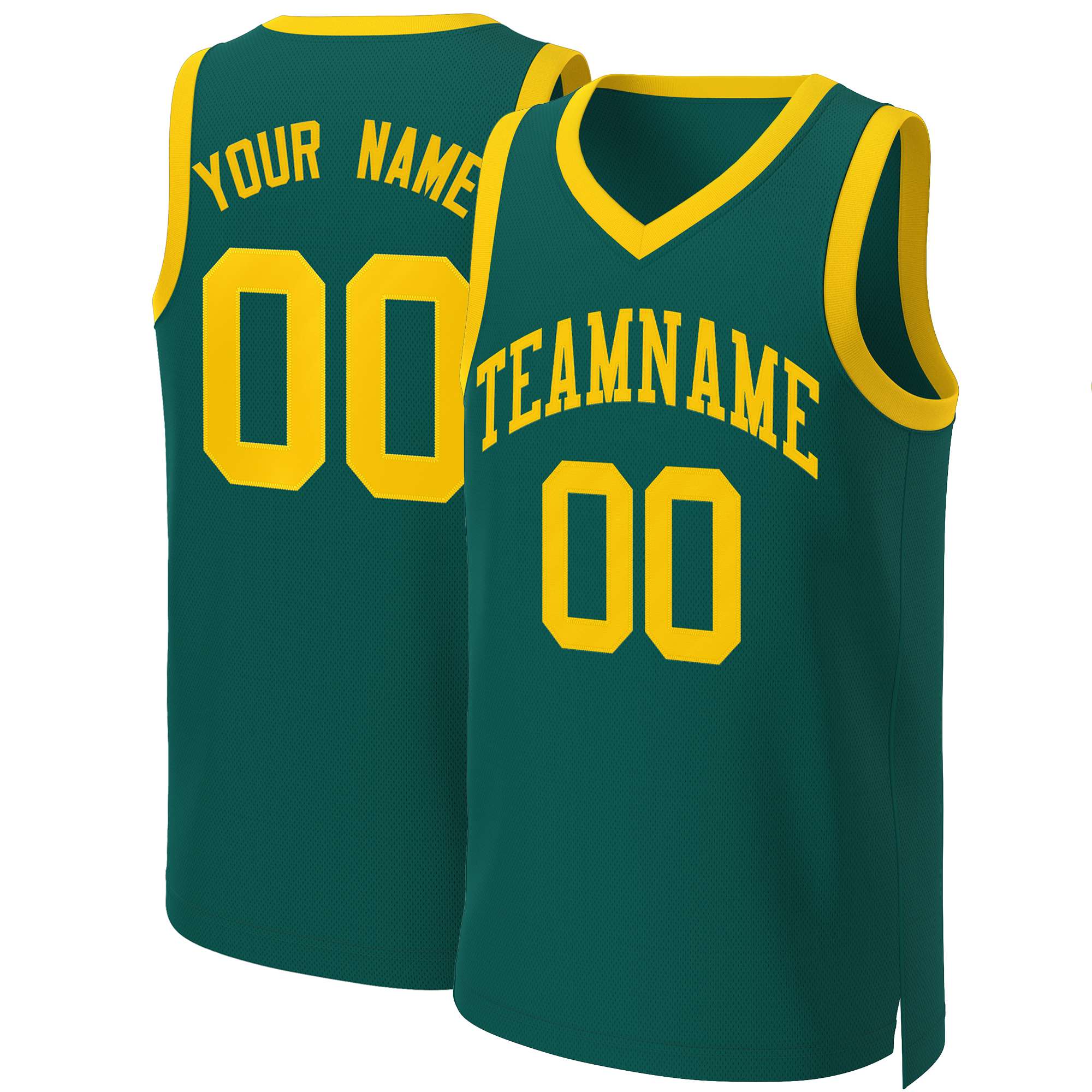 Maillot de basket-ball classique jaune Aqua personnalisé