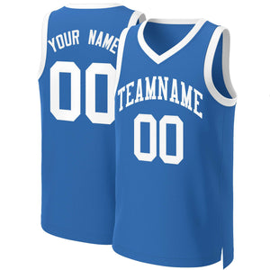 Custom Blue White Classic Tops Basketball Jersey