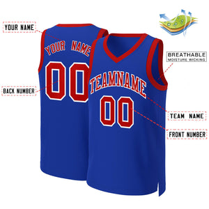 Custom Royal Red-White Classic Tops Basketball Jersey