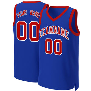 Custom Royal Red-White Classic Tops Basketball Jersey