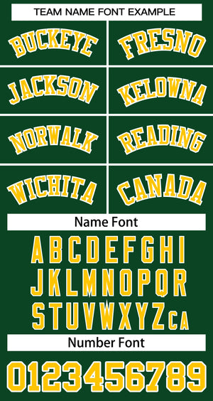 Custom Green Gold-White Classic Tops Basketball Jersey