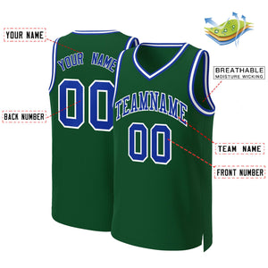 Custom Green Royal-White Classic Tops Basketball Jersey