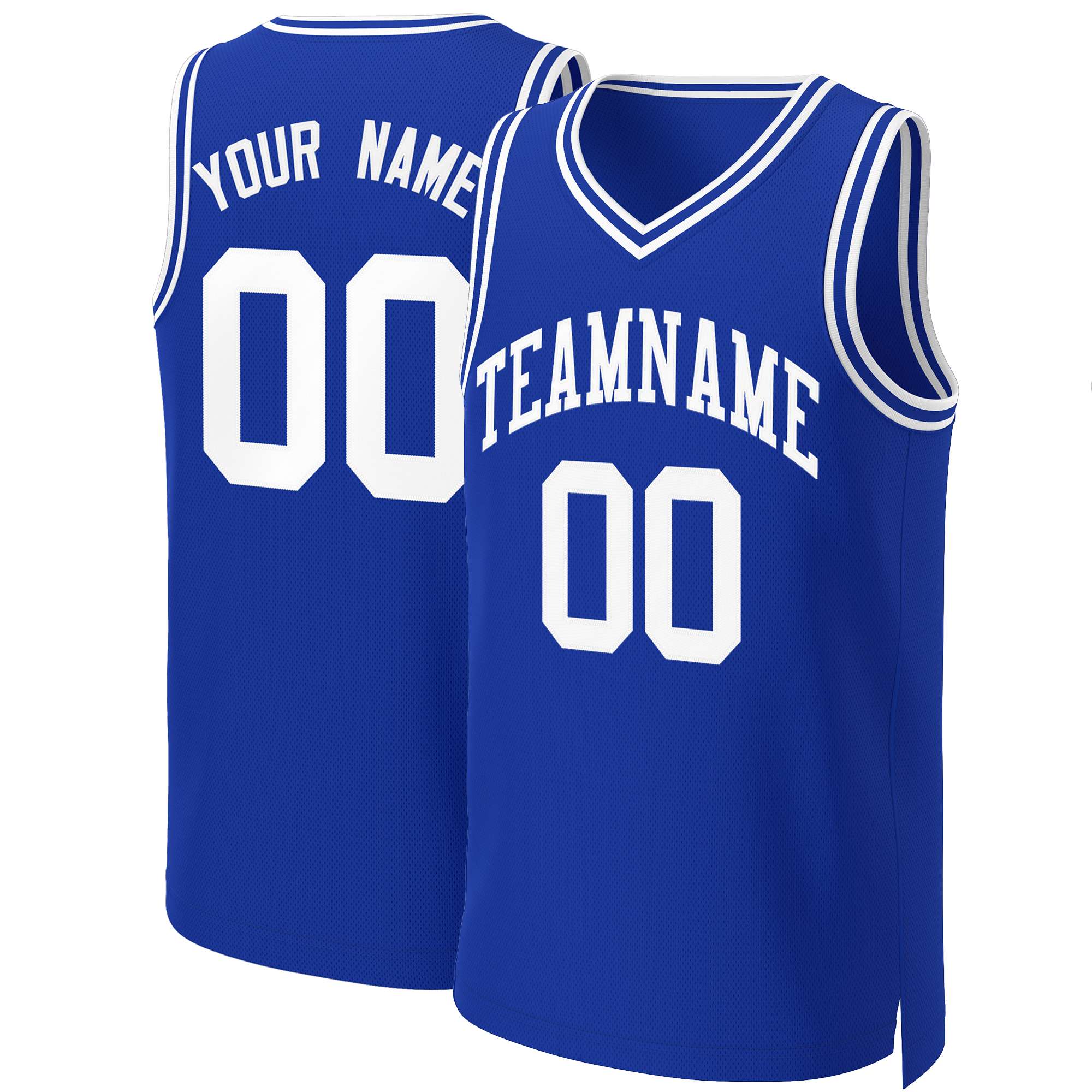 Maillot de basket-ball personnalisé Royal White Classic Tops