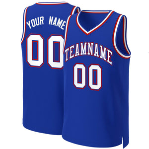 Maillot de basket-ball personnalisé Royal White-Royal Classic Tops