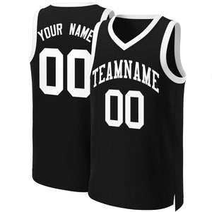 Maillot de basket-ball classique noir et blanc personnalisé