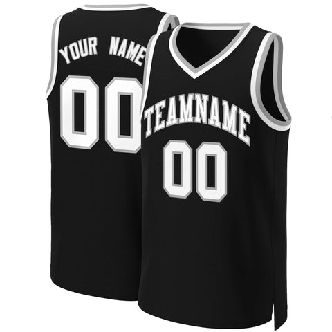 Custom Black White-Gray Classic Tops Basketball Jersey