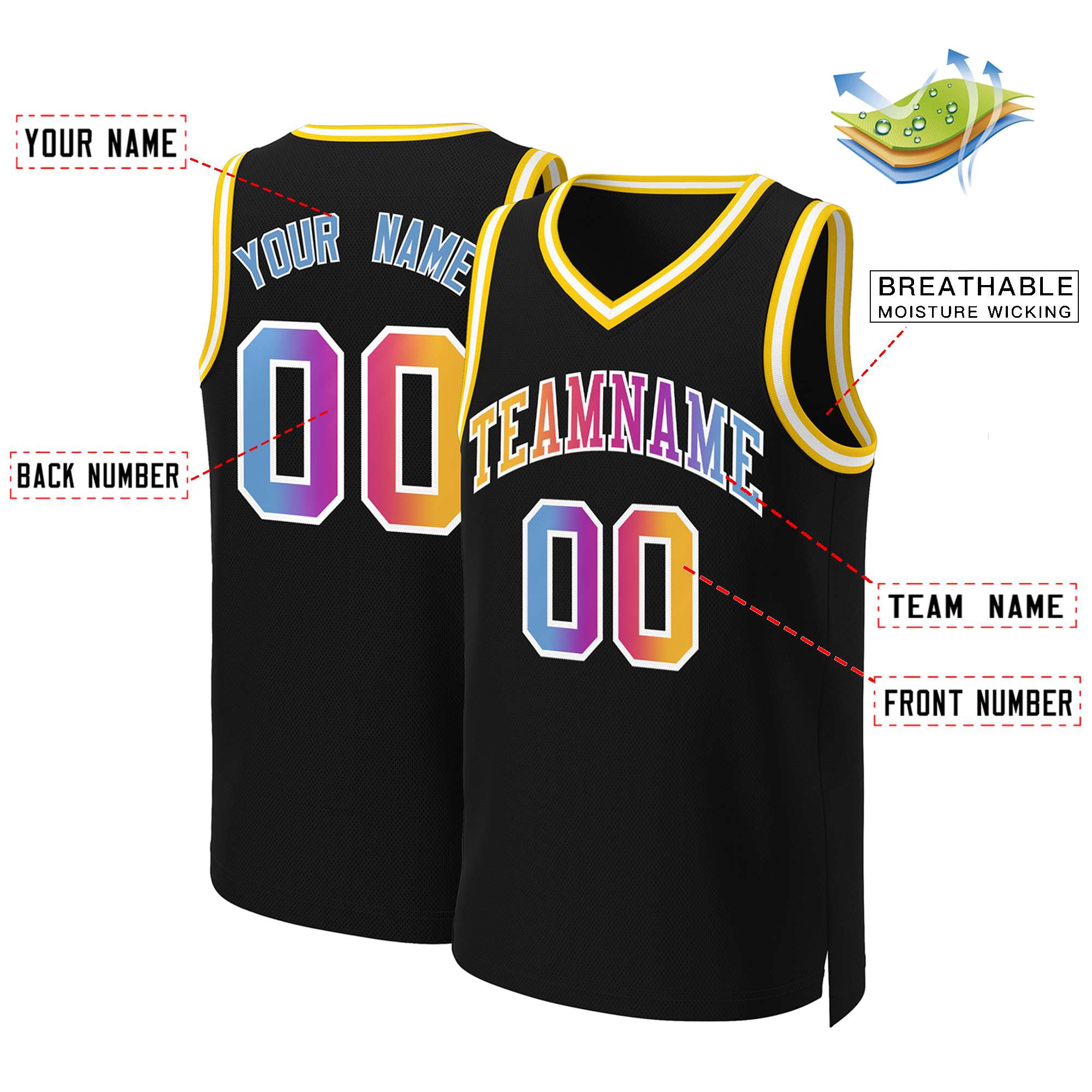 KXK Yellow Basketball Jersey - KXKSHOP