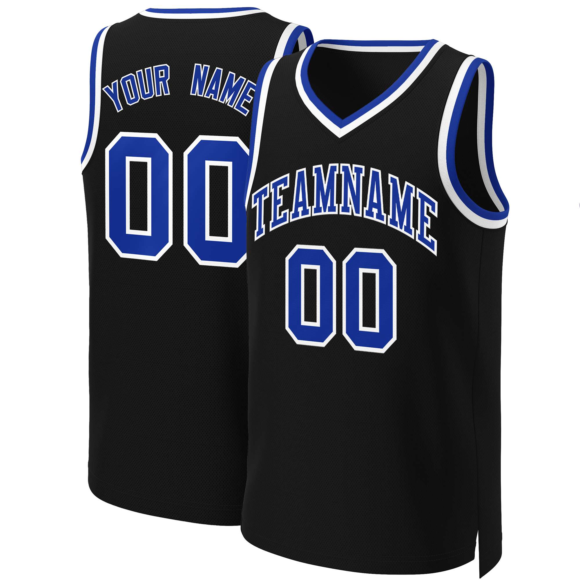 Custom Black Royal-White Classic Tops Basketball Jersey