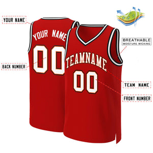 Maillot de basket-ball classique personnalisé rouge blanc-Orange