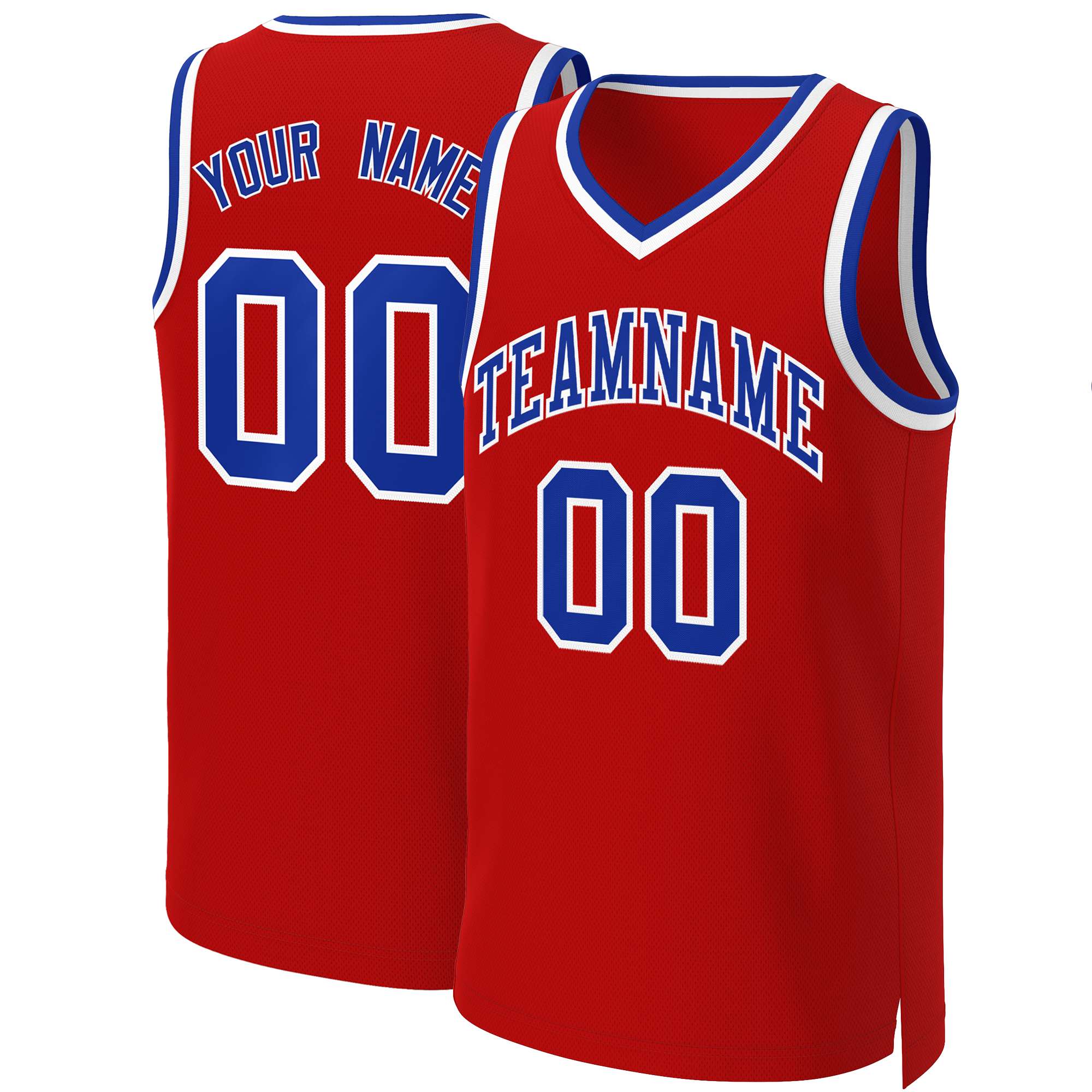 Custom Red Royal-White Classic Tops Basketball Jersey